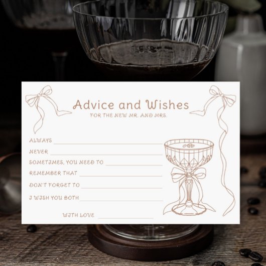 エスプレッソマルティーニブライダルシャワーアドバイスとウィッシュ 便箋