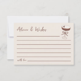 エスプレッソマルティーニブライダルシャワーアドバイス&ウィッシュ ノートカード