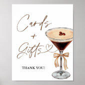エスプレッソマルティーニブライダルシャワーカード&ギフトサイン ポスター (正面)