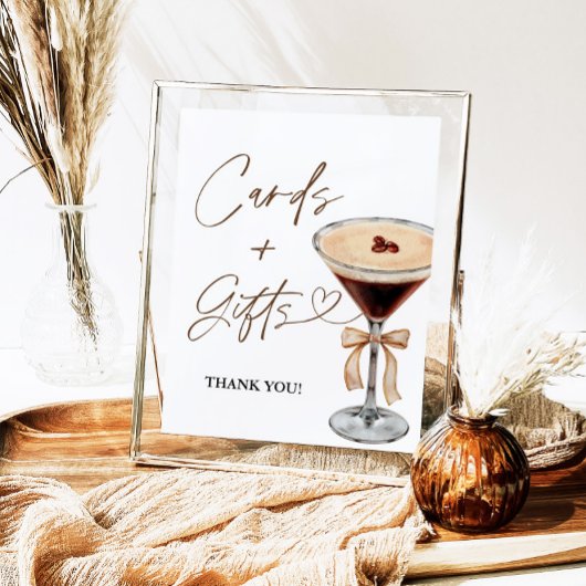 エスプレッソマルティーニブライダルシャワーカード&ギフトサイン ポスター