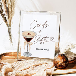 エスプレッソマルティーニブライダルシャワーカード&ギフトサイン ポスター