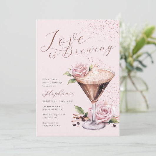 エスプレッソマルティーニブライダルシャワー招待 招待状 (スタンド正面)