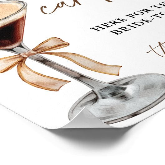 エスプレッソマルティーニブライダルレシピカードサイン、レシピ ポスター (角)