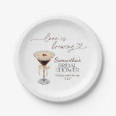 エスプレッソマルティーニラブイズブルーイングブライダルシャワー ペーパープレート (正面)