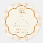 エスプレッソマルティーニラブイズブルーイングブライダルシャワー ラウンドシール (正面)