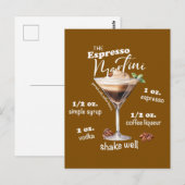 エスプレッソマルティーニレシピカクテルイラストレーション ポストカード (正面/裏面)