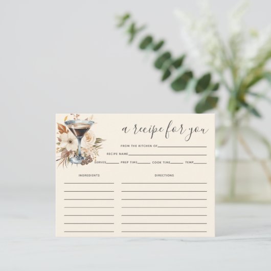 エスプレッソマルティーニレシピカードブライダルシャワー 招待状 (スタンド正面)