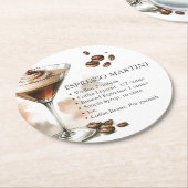 エスプレッソマルティーニレシピ ラウンドペーパーコースター (アングル)