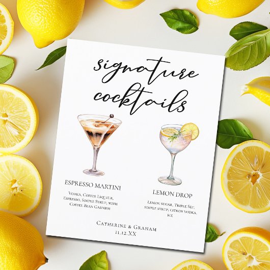 エスプレッソマルティーニレモンドロップカクテルメニュー