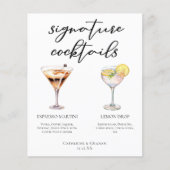 エスプレッソマルティーニレモンドロップカクテルメニュー (正面)