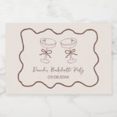 エスプレッソマルティーニ手描きバチェロレッテ スパークリングワインラベル (シングルラベル)