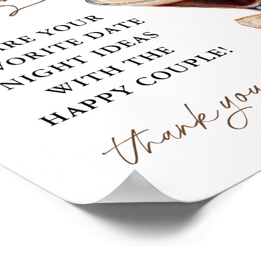 エスプレッソマルティーニ日付ナイトアイディア標識 ポスター (角)