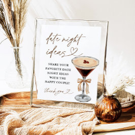 エスプレッソマルティーニ日付ナイトアイディア標識 ポスター