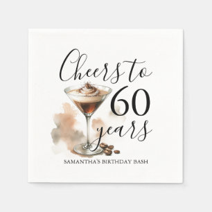 エスプレッソマルティーニ60誕生日カクテルナプキンス スタンダードカクテルナプキン