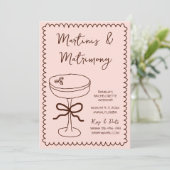 エスプレッソマルティーニ&結婚式手描お洒落き 招待状 (スタンド正面)