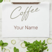 エスプレッソ用コーヒー豆及びレトロバリスタ キッチンタオル (折り畳み)