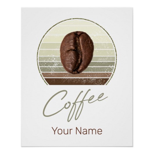 エスプレッソ用コーヒー豆及びレトロバリスタ ポスター (正面)