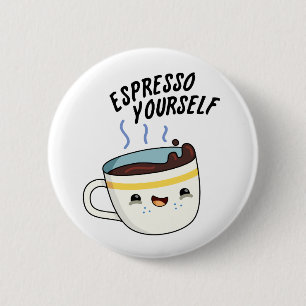 エスプレッソ自分おもしろいのコーヒーパン 缶バッジ