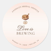 エスプレッソ コーヒー ラブ はじまる ブライダル シャワー ラウンドシール (正面)