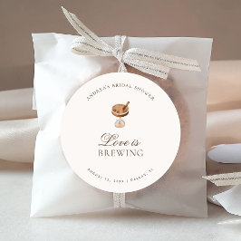 エスプレッソ コーヒー ラブ ブライダル シャワーの準備はできています ラウンドシール