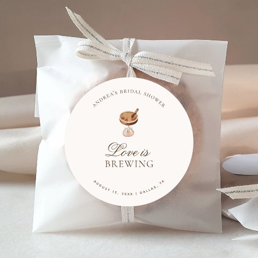 エスプレッソ コーヒー ラブ ブライダル シャワーの準備はできています ラウンドシール