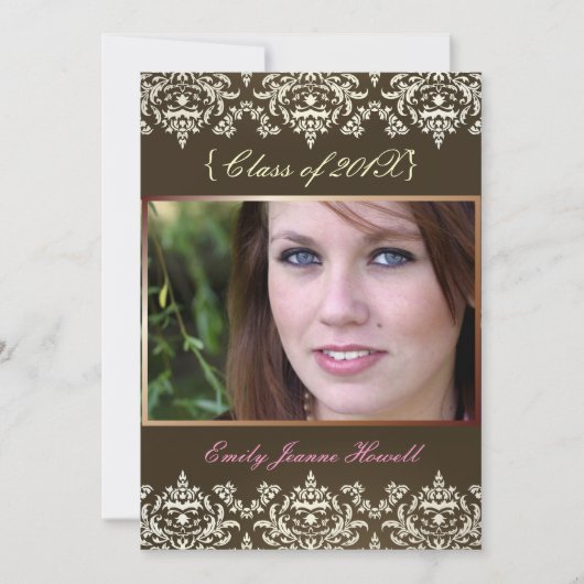 エスプレッソ+ダマスク/目盛パーティの招待状 招待状 (正面)