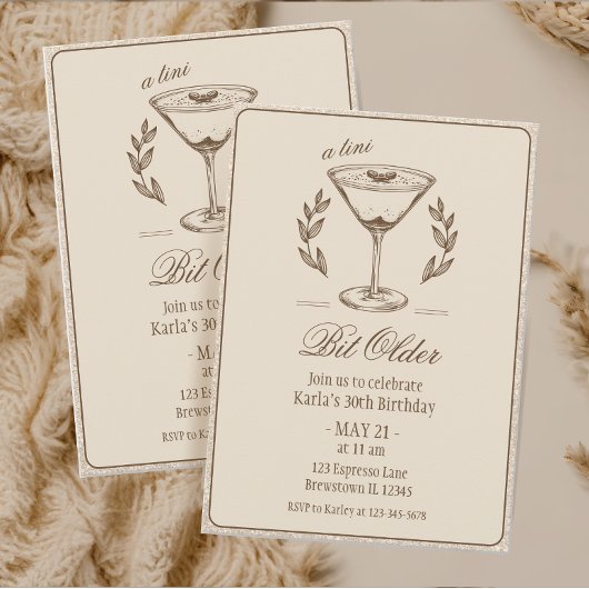 エスプレッソ・ティニさんエレガント30歳の誕生日 招待状