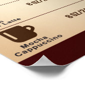 エスプレッソ・ドリンク・チャートのポスター、インフォグラフィック ポスター (角)