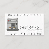 エスプレッソ・マシンのパンチカード ロイヤリティカード (正面)