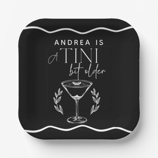 エスプレッソ | マティーニ | カクテル誕生日 ペーパープレート (正面)