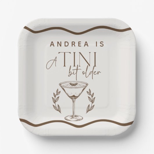 エスプレッソ | マティーニ | カクテル誕生日 ペーパープレート (正面)