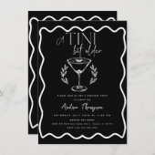 エスプレッソ | マティーニ | カクテル誕生日 招待状 (正面/裏面)