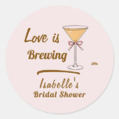 エスプレッソ マティーニ コーヒー モダン  ブライダル シャワー ラウンドシール (正面)