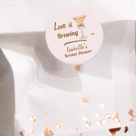 エスプレッソ マティーニ コーヒー モダン  ブライダル シャワー ラウンドシール