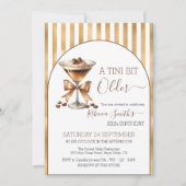 エスプレッソ マティーニ「A tini bit Older」ゴールド バースデー 招待状 (正面)