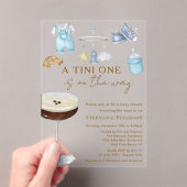 エスプレッソ・マルティニの赤ちゃんシャワーの途中のTiniの1 アクリル招待状 (インサイチュ (ポータブル))