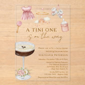 エスプレッソ・マルティニの赤ちゃんシャワーの途中のTiniの1 アクリル招待状 (正面)