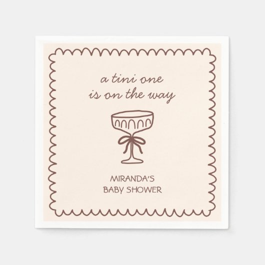 エスプレッソ・マルティニの赤ちゃんシャワーの途中のTiniの1 スタンダードカクテルナプキン (正面)