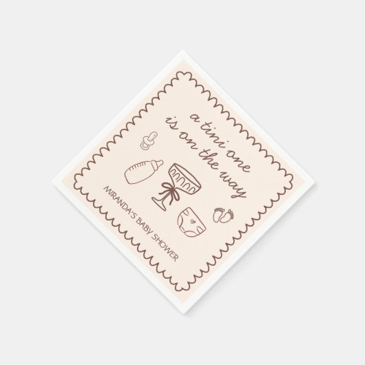 エスプレッソ・マルティニの赤ちゃんシャワーの途中のTiniの1 スタンダードカクテルナプキン (角)