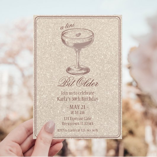 エスプレッソ・マルティニは古いグラム30歳の誕生日 招待状