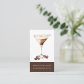 エスプレッソ・マルティニ・カクテルを雇うためのバーテンダー 名刺 (スタンド正面)