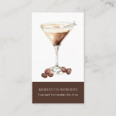 エスプレッソ・マルティニ・カクテルを雇うためのバーテンダー 名刺 (正面)