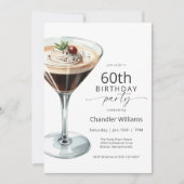 エスプレッソ・マルティニ・カクテル60th誕生日パーティー 招待状 (正面)