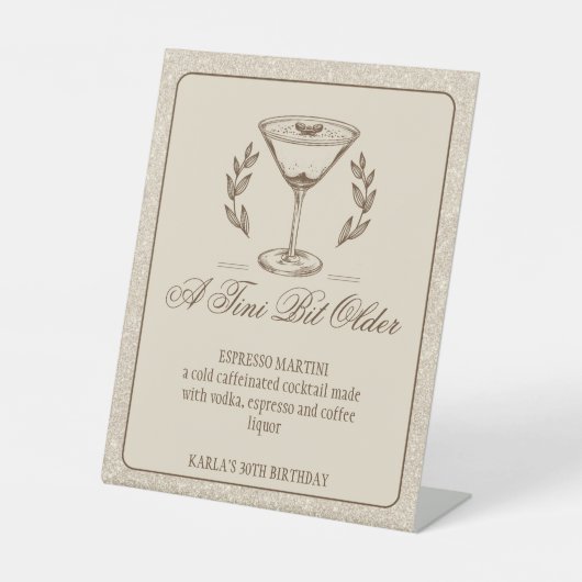 エスプレッソ・マルティーニのシグネチャードリンク 台座サイン (正面)