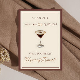 エスプレッソ・マルティーニをテーマにしたメイド・オブ・オーナー（花嫁付き添い人）提案 カード
