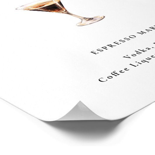 エスプレッソ・マルティーニ食後のドリンク ポスター (角)