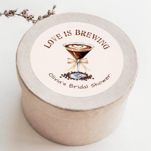 エスプレッソ・マルティーニ・ラブは醸造ブライダルシャワー ラウンドシール