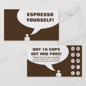 エスプレッソ・ユアセルフ・コーヒー・パンチカード ロイヤリティカード (正面/裏面)