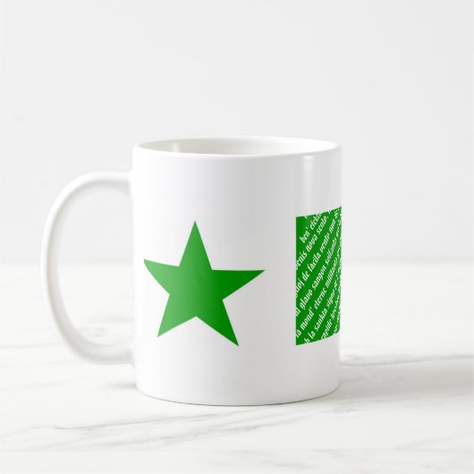 エスペラントの"LaのEspero"の旗のマグ コーヒーマグカップ (左)