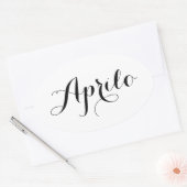 エスペラント月のステッカー- Aprilo (4月) 楕円形シール (封筒)